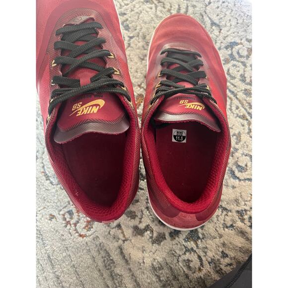 Mens Nike Paul Rodriguez 9 Elite SkateBoard Sneaker Color Red Gold Black Sz 11.5 - Picture 9 of 15